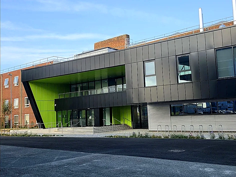 Black and silver architectural cladding